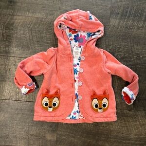 Disney Pink Hooded Jacket with Bambi Pockets